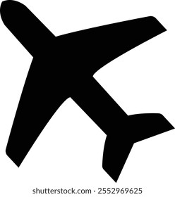 Plane flat icon editable stroke. Travel concept. Airplane icon vector silhouette travel flight simple logo on isolated transparent background. Flight transport symbol.