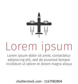 Plane flat icon. Vector sign.
