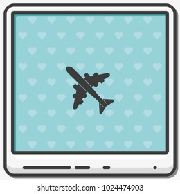 Plane flat vector icon.