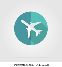 Plane flat vector icon 