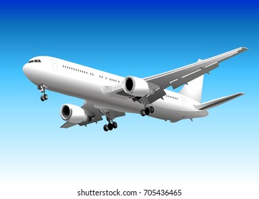 White Passenger Plane Landing Away Airport Stock Photo (Edit Now) 68855554