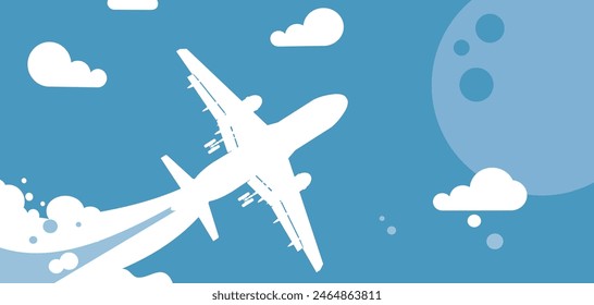 plane in flight against the sky - vector illustration