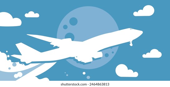 plane in flight against the sky - vector illustration