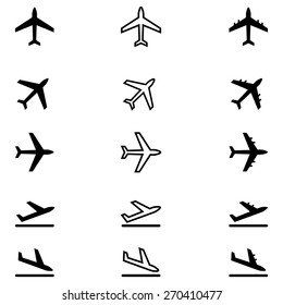 Plane, flight, airport set