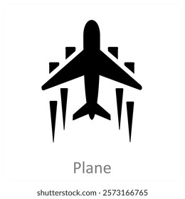 Plane and flight icon concept