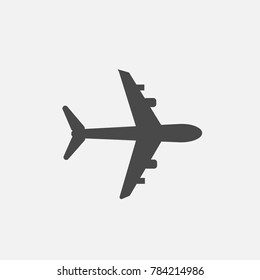 plane flight mode icon aeroplane vector gray 