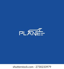 Design de logotipo de texto de voo plano.