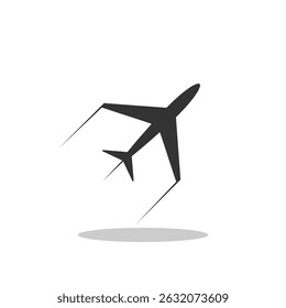 Plane Flight transport symbol icon with shadow