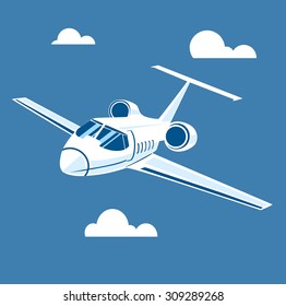 plane flying in clouds 