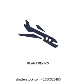 plane flying icon. Simple element illustration from airport terminal concept. plane flying editable symbol design on white background. Can be use for web and mobile.