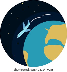 Plane flying, illustration, vector on white background.