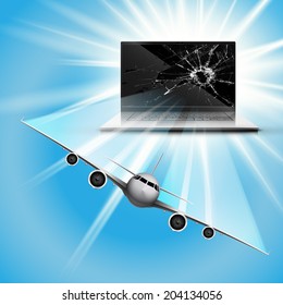 Plane flying out of the screen