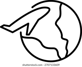 Plane flying over the earth globe, emphasizing international flights and global connectivity.