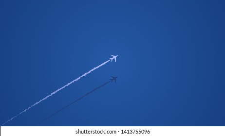 Plane flying over the ocean