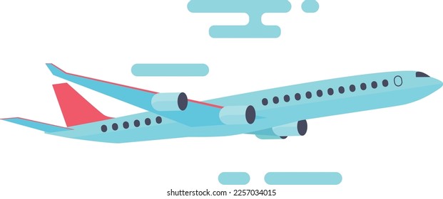Plane flying in sky. Air travel color icon