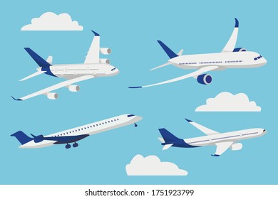 blau / Airplane Flugzeug blue 66057 