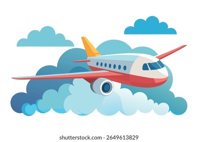 A plane flying in the sky illustration for traveling design