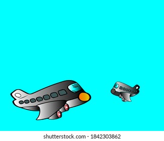 A plane flying in the sky Vector illustration