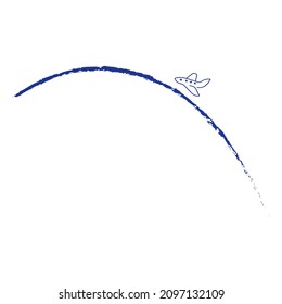 the plane is flying in the sky . vector illustration . isolated on a white background