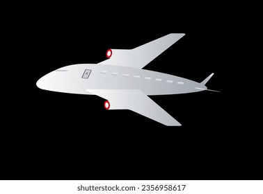 The plane is flying in the sky Vector illustration
