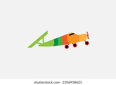 The plane is flying in the sky Vector illustration