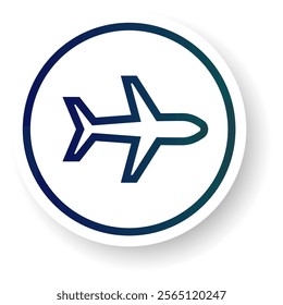 plane flying symbol or icon line art