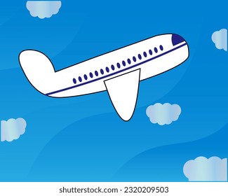 Plane flying through the clouds