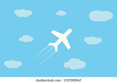 Plane Flying With Trail in sky, Graphic Design