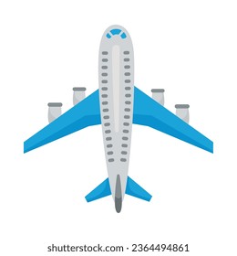 vector azul de vuelo de avión aislado