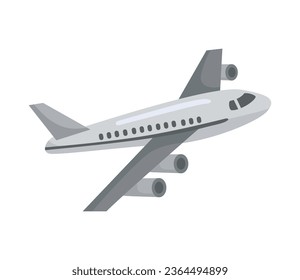 Flugzeug-Flugweg-grauer Vektorgrafik einzeln