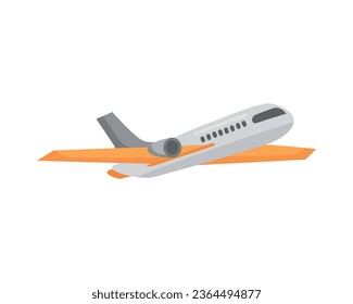 plane flying travel yellow vector isolated