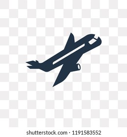 Plane Flying vector icon isolated on transparent background, Plane Flying transparency concept can be used web and mobile
