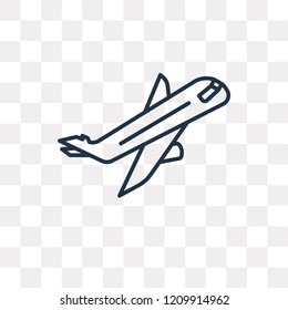 Plane Flying vector outline icon isolated on transparent background, high quality linear Plane Flying transparency concept can be used web and mobile