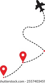  plane follows the dotted line from the start point to the end point