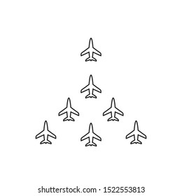 plane formation icon, illustration design template