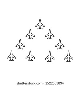 plane formation icon, illustration design template