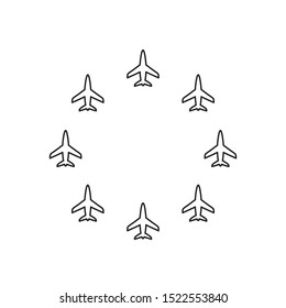 plane formation icon, illustration design template