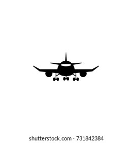 Plane Front View Icon on white background