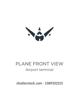 Plane front view icon vector. Trendy flat plane front view icon from airport terminal collection isolated on white background. Vector illustration can be used for web and mobile graphic design, logo, 