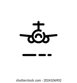 Plane Front View Monoline Icon Logo for Graphic Design