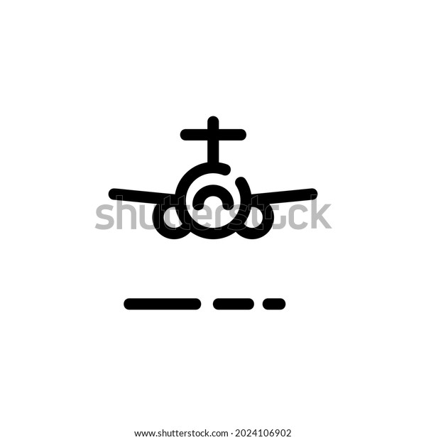 Plane\
Front View Monoline Icon Logo for Graphic\
Design