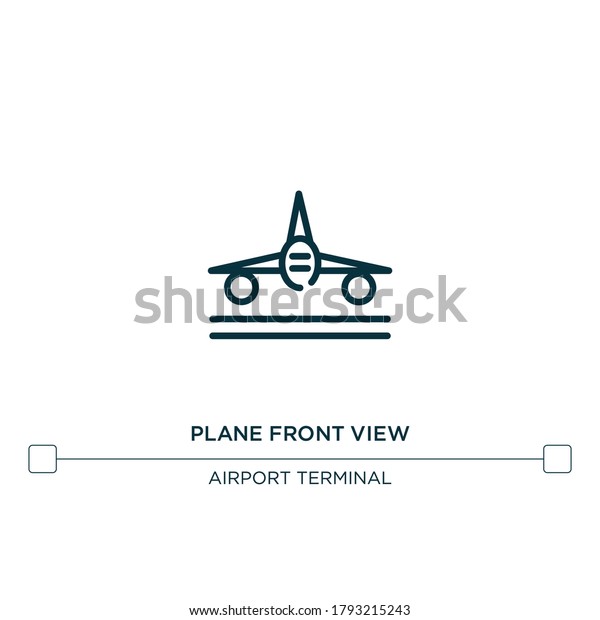 Plane Front View Vector Line Icon Stock Vector (Royalty Free ...