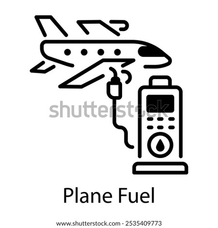 Plane fuel icon in line style