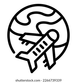 Plane global culture icon outline vector. Travel education. Study school