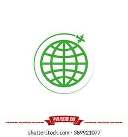 Plane Globe icon vector illustration eps10.