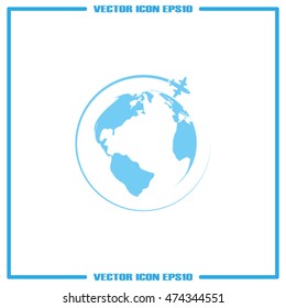 Plane Globe icon vector illustration eps10.