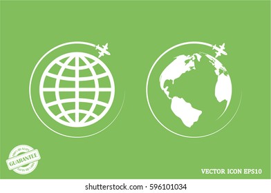 Plane Globe icon vector illustration