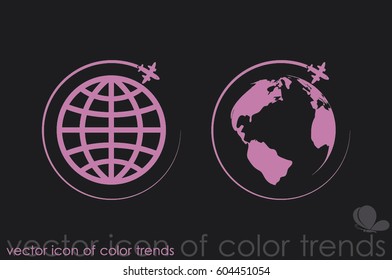 Plane Globe icon vector illustration