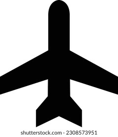 Plane glyph icon. Adventure icon set. Vector illustration isolated on white background.