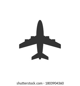 Plane glyph icon or aviation concept